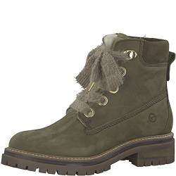 Tamaris Damen Schnürstiefelette 26257-21,Frauen Stiefel,Chukka Boot,Halbstiefel,Schnür-Bootie,gefüttert,Winterstiefel,Blockabsatz 3.5cm,Olive,EU 38 von Tamaris