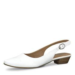 Tamaris Damen Slingpumps, Frauen Absatzschuhe,knöchelriemchen,Komfort,bequem,Women's,Woman,Lady,Ladies,high Heels,White Leather,37 EU / 4 UK von Tamaris