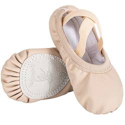 Tancefair Ballettschuhe aus Leder Ballettschläppchen Mädchen und Damen Ballerinas Tanzschuhe Leder mit geteilter Sohle Gymnastikschuh fürs Ballett von Tancefair