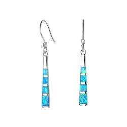 Tanduaji Opal Ohrringe Silber 925 Damen Ohrringe Tropfen,Blauer Opal Quastenform,Opal Schmuck Hochzeit Modeschmuck Ohrringe für Frauen von Tanduaji