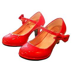 Mädchen Kinder Schuhe High Heels Prinzessin Schnürsenkel mit Schleife Mary Jane Halbschuhe(Rot,33) von TangDao