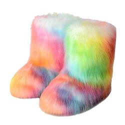 TangDao Damen Winter Kunstpelz Stiefel Warm Boots Gefüttert Boots Fell Pelz Schnee Kunstfell Stiefel von TangDao