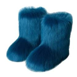 TangDao Damen Winter Kunstpelz Stiefel Warm Boots Gefüttert Boots Fell Pelz Schnee Kunstfell Stiefel von TangDao