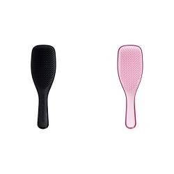 Tangle Teezer - Wet Detangler Raspberry Rouge | Eine Haarbürste für nasses Haar mit flachem Griff & Wet Detangler Midnight Black, Eine Haarbürste für nasses Haar mit flachem Griff für idealen Halt von Tangle Teezer