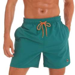 Tansozer Badehose Herren Badeshorts Herren Shorts Kurze Hosen Herren Schnelltrocknend Schwimmhose Männer Boardshorts mit Kordel Gras-Grün 3XL von Tansozer