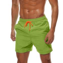 Tansozer Badehose Herren Badeshorts Herren Shorts Kurze Hosen Herren Schnelltrocknend Schwimmhose Männer Boardshorts mit Kordel Militärgrün L von Tansozer