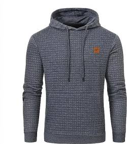 Tansozer Herren Hoodie Casual Sweatshirt Classic Kapuzenpullover mit Tasche Dunkelgrau 2XL von Tansozer