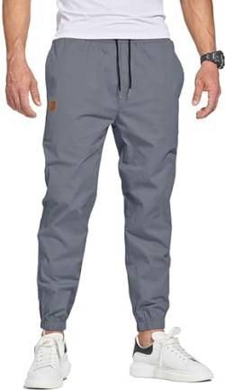 Tansozer Jogginghose Herren Baumwolle Herren Hose Chino Cargo Hose Sporthose Casual Freizeithose Elastische Taille mit Kordelzug Sweatpants Herren mit Taschen Denim Blau XL von Tansozer