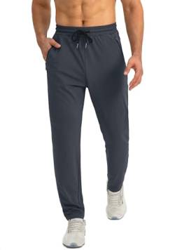 Tansozer Jogginghose Herren Trainingshose Sporthose Herren Lang Atmungsaktiv Track Pants Sweatpants Herren Sport Hosen Männer Jogger Fitness Hosen Slim Fit Hose Grau L von Tansozer