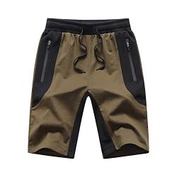 Tansozer Kurze Hosen Herren Mit Taschen Shorts Herren Sommer Sport Gym Shorts Jogginghose Herren Kurz Sweat Kurze Hose MäNner Jogging Shorts Grün L von Tansozer