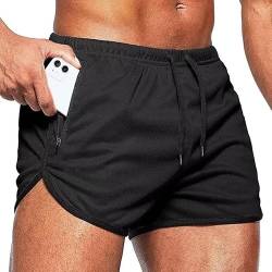 Tansozer Kurze Hosen Herren Sommer Shorts Herren Sport Sweatshorts Running Gym Shorts Kurze Jogginghose Herren Sweat Fitness Jogging Shorts Mit Taschen Männer Shorts Schwarz XL von Tansozer