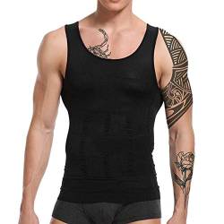 Taoqiao Kompressionsunterwäsche Männer Körper abnehmen Herren Tanktop figurformendes Unterhemd für Männer Sport Fitness Bodyshaper Bauchweg (Schwarz XL) von Taoqiao