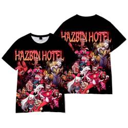 Hazbin Hotel Tshirt Kinder Anime Sommer Tops Angel Dust Alastor T-Shirt 3D Print Kurzarm Casual Tee Shirts Für Mädchen Jungen von Taoyuany