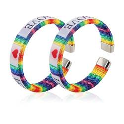 Taozoey Pride Armband, LGBT Teleskop-Armband, Regenbogen-Flagge-Armband, Regenbogenfarben, Pärchen-Armbänder (Liebe Herz) von Taozoey