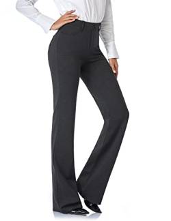 Tapata Damen 71cm/76cm/81cm/86cm Bootcut Stretch-Hose mit 4 Taschen, Tall/Lang/Regulär/Petite Für Büro Business Alltag Elegante Hose 71cm Dunkelgrau XL von Tapata