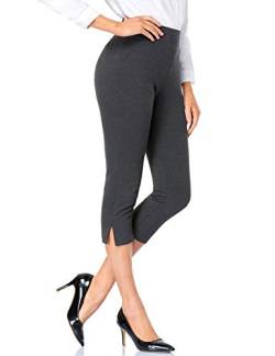 Tapata Damen Hose Sommer für Frauen 3/4 Capris Hosen Freizeit Leichte Sommerhose Crop Büro Bürohose, Holzkohle, M von Tapata