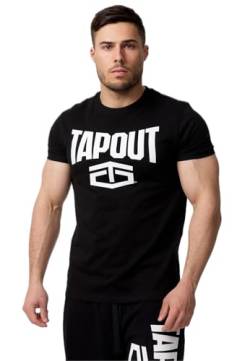 Tapout Herren T-Shirt Normale Passform Active Basic Tee Black/White L, 940001 von Tapout