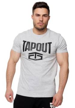 Tapout Herren T-Shirt Normale Passform Active Basic Tee Marl Grey/Black XL, 940001 von Tapout
