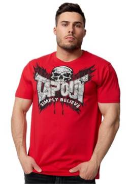 Tapout Herren T-Shirt Normale Passform Creston Red/Black/Silver S, 940011 von Tapout