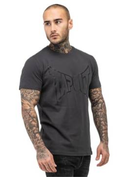 Tapout Herren T-Shirt Normale Passform Lifestyle Basic Tee Anthracite/Black XXL, 940005 von Tapout