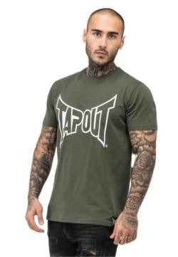 Tapout Herren T-Shirt Normale Passform Lifestyle Basic Tee Olive/Ecru L, 940005 von Tapout