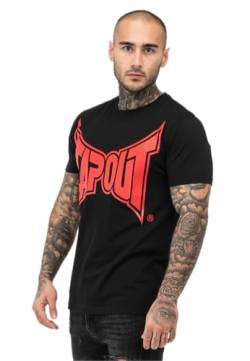 Tapout Herren T-Shirt Normale Passform Logo Tee Black/Red XL von Tapout