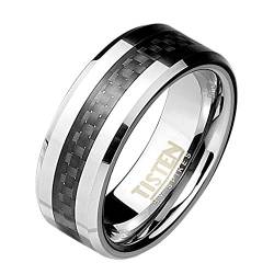 Tapsi´s Coolbodyart® Band Ring Titan Wolfram Carbon 8mm Breit Schwarz 66(21) von Tapsi´s Coolbodyart