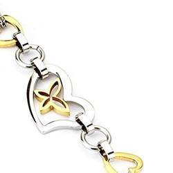 Tapsi´s Coolbodyart® Glieder Armband Edelstahl Herz Schmetterling Gold Silber 205 x 4mm von Tapsi´s Coolbodyart