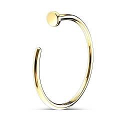 Tapsi´s Coolbodyart® Nasenpiercing Hoop Ring 14 Karat Gelbgold Länge 10mm Breite 0,8mm von Tapsi´s Coolbodyart