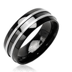 Tapsi´s Coolbodyart® Partner Band Ring Titan Schwarz Silber Streifen 72(23) von Tapsi´s Coolbodyart