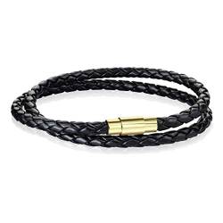 Tapsi´s Coolbodyart ® PU-Leder Armband für Herren und Damen Schwarz, Braun geflochten mit Magnetverschluss Silber, Gold, Schwarz, Roségold von Tapsi´s Coolbodyart