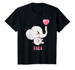 Kinder Tara Vorname Mädchen Personalisiertes Baby Elefanten T-Shirt von Tara Namen Shirts für Kinder