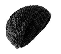 Tarjane Damen Häkelbeanie Mütze - Black - OneSize von Tarjane