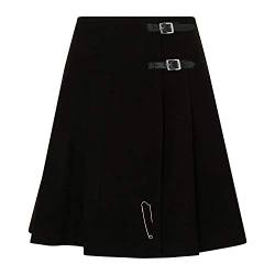 Tartanista Damen 51 cm Lange Kilt-Rock mit Kiltnadel Einfarbig Schwarz 34 (Waist 28 inches) von Tartanista