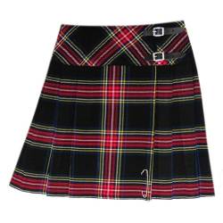 Tartanista Damen 51 cm Lange Kilt-Rock mit Kiltnadel Stewart Schwarz 38 von Tartanista