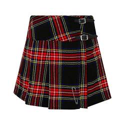 Tartanista Damen Mini-Kilt-Rock 42 cm (16,5") Länge Stewart Schwarz 36 von Tartanista