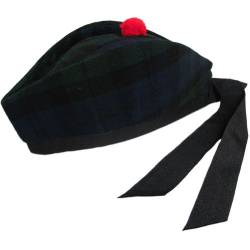 Tartanista - Herren Glengarry-Mütze - ideal für Kilts - mit schottischem oder irischem Tartanmuster - Black Watch - 54 cm von Tartanista
