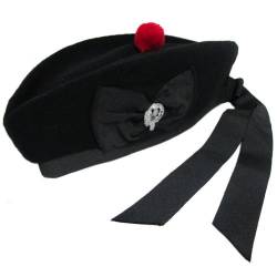 Tartanista - Herren Glengarry-Mütze - traditionell schottisch - Schwarz mit Distel - 58 cm von Tartanista