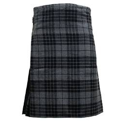 Tartanista - Herren Kilts mit 61 cm (24“) Länge - hochwertig - Granitgrau - Taille (Nabelhöhe) 121,9cm (48“), Länge 61cm (24“) von Tartanista