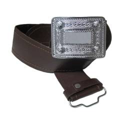 Tartanista Mens Grained Leather Kilt Belt with Buckle Brown Celtic L von Tartanista