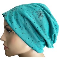 Taschen4life Beanie Slouch Longbeanie Mütze leichte Damen Beanie, Motiv Pusteblume, Sommermütze von Taschen4life