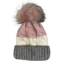 Taschen4life Bommelmütze Mütze mit großem Bommel AZ2342PC (unisex) Strickmütze im Grobstrick mit Zopfmuster, warm gefüttert von Taschen4life