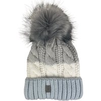 Taschen4life Bommelmütze Mütze mit großem Bommel AZ2342PC (unisex) Strickmütze im Grobstrick mit Zopfmuster, warm gefüttert von Taschen4life