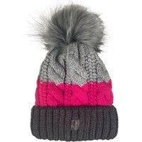 Taschen4life Bommelmütze Mütze mit großem Bommel AZ2342PC (unisex) Strickmütze im Grobstrick mit Zopfmuster, warm gefüttert von Taschen4life