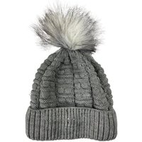 Taschen4life Bommelmütze Strickmütze Julia mit großem Bommel und Glitzer Muster-Strick Mütze, Damen & Mädchen Beanie von Taschen4life