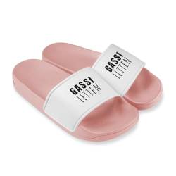 Tassenbrennerei Gassi Letten Badelatschen Herren & Frauen - Lustige Schlappen, Schuhe zum Gassi gehen - Badeschuhe - Geschenk (Rosa, EU Schuhgrößensystem, Erwachsene, Numerisch, M, 36) von Tassenbrennerei