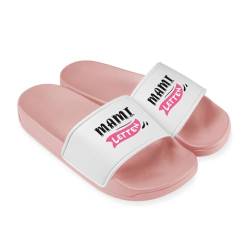 Tassenbrennerei Mami-Letten Badelatschen Damen - Lustige Hausschuhe, Schlappen - Badeschuhe lustig - Badeschlappen Geschenk für Mama (Rosa, EU Schuhgrößensystem, Erwachsene, Numerisch, M, 41) von Tassenbrennerei