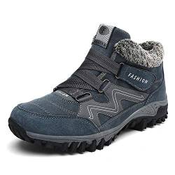 Tasty Life Winterschuhe Zum Warmhalten, Winterschneeschuhe, Wanderschuhe, Wanderschuhe, Winterschuhe, rutschfest Im Freien, Mit Klettverschluss (Herren Und Damen)(45,Dark Gray-Man) von Tasty Life