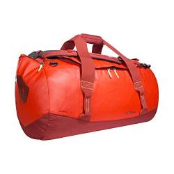 Tatonka Barrel L Reisetasche - 85 Liter - wasserfeste Tasche aus LKW-Plane mit Rucksackfunktion und großer Reißverschluss-Öffnung - Rucksacktasche 85l - Damen und Herren - Red Orange von Tatonka