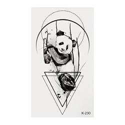 1 Blatt wasserdichte temporäre gefälschte Tattoo-Aufkleber Niedliche Panda-Tiere Schwarzes Cartoon-Design Körperkunst von Tatooine